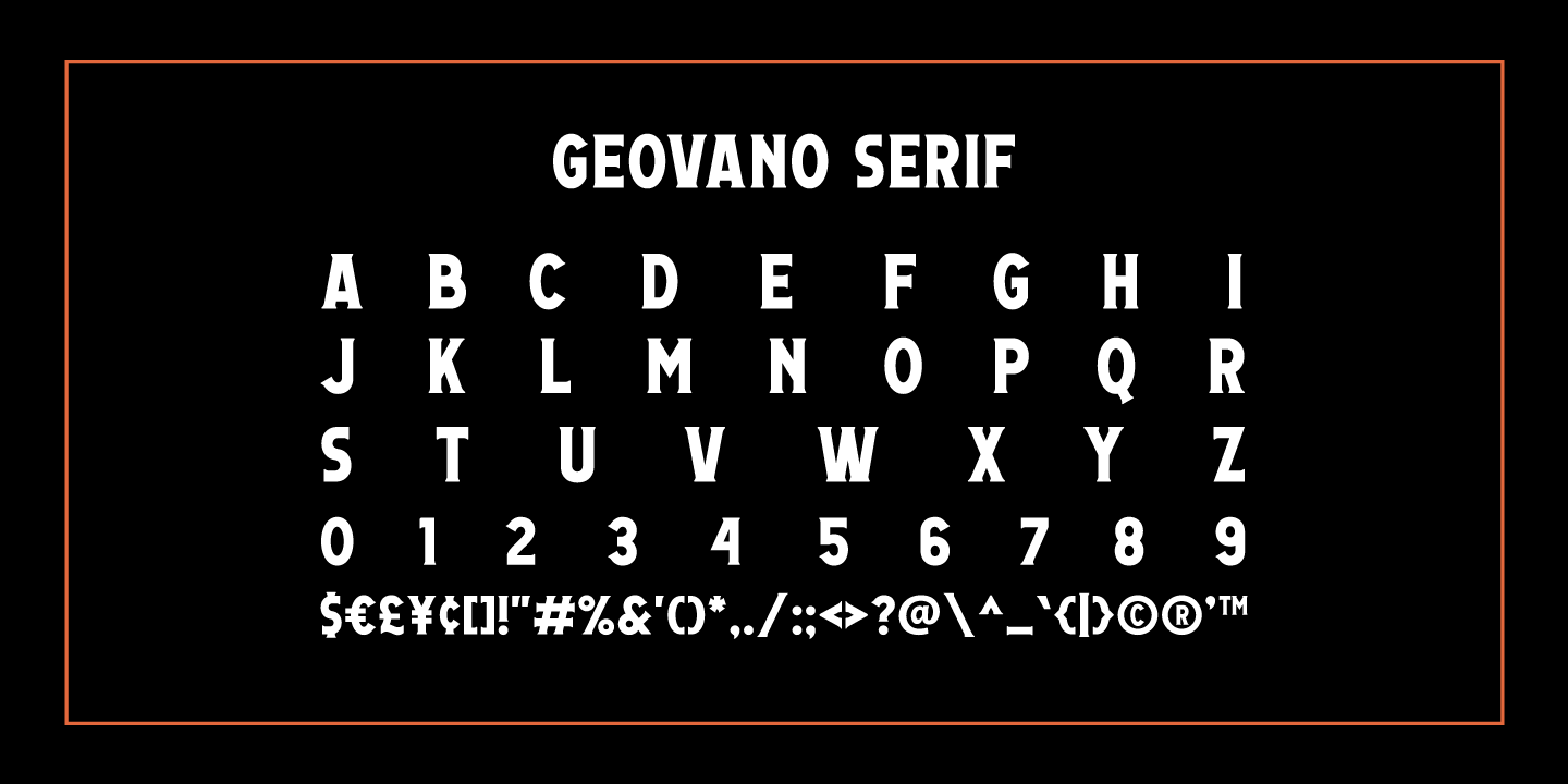 Przykładowa czcionka Geovano #3